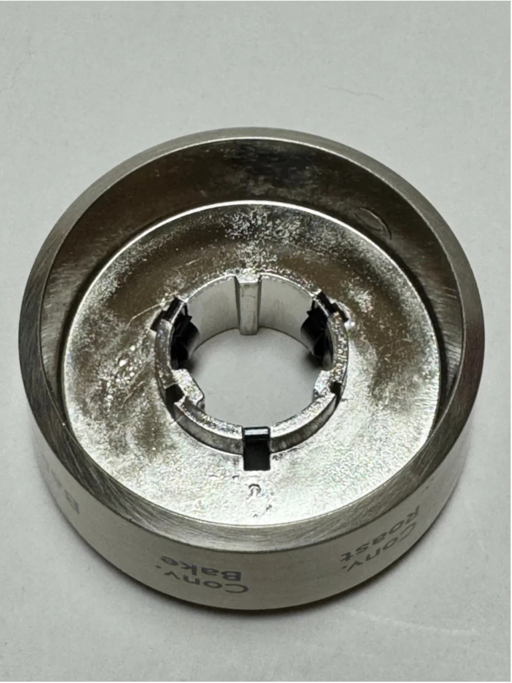 Genuine OEM GE Cafe Oven Range Knob Bezel- Stainless Steel - 307D1176G001